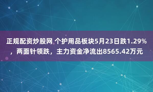 正规配资炒股网 个护用品板块5月23日跌1.29%，两面针领跌，主力资金净流出8565.42万元