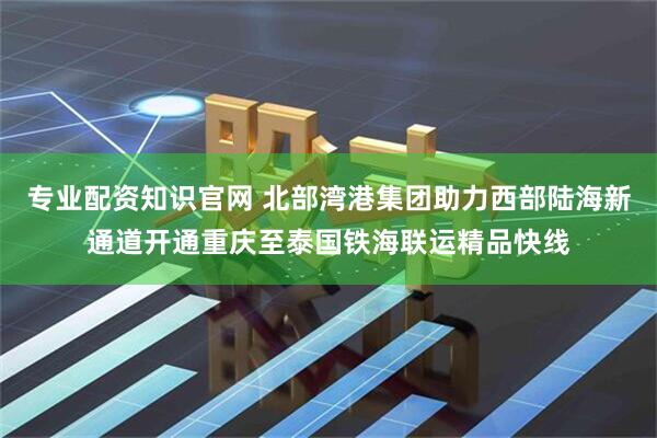 专业配资知识官网 北部湾港集团助力西部陆海新通道开通重庆至泰国铁海联运精品快线